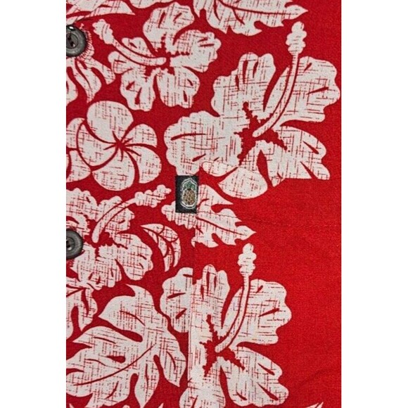 Pineapple Connection Hawaiian Red Button Down Shirt Mens Large - Picture 3 of 5